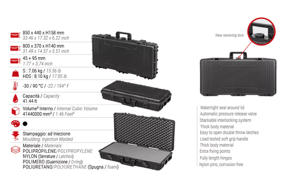 Rocabox Universalkoffer RC Hobby IP67 Schwarz Würfelschaumstoff Inlay 85 x 44 x 15,8cm