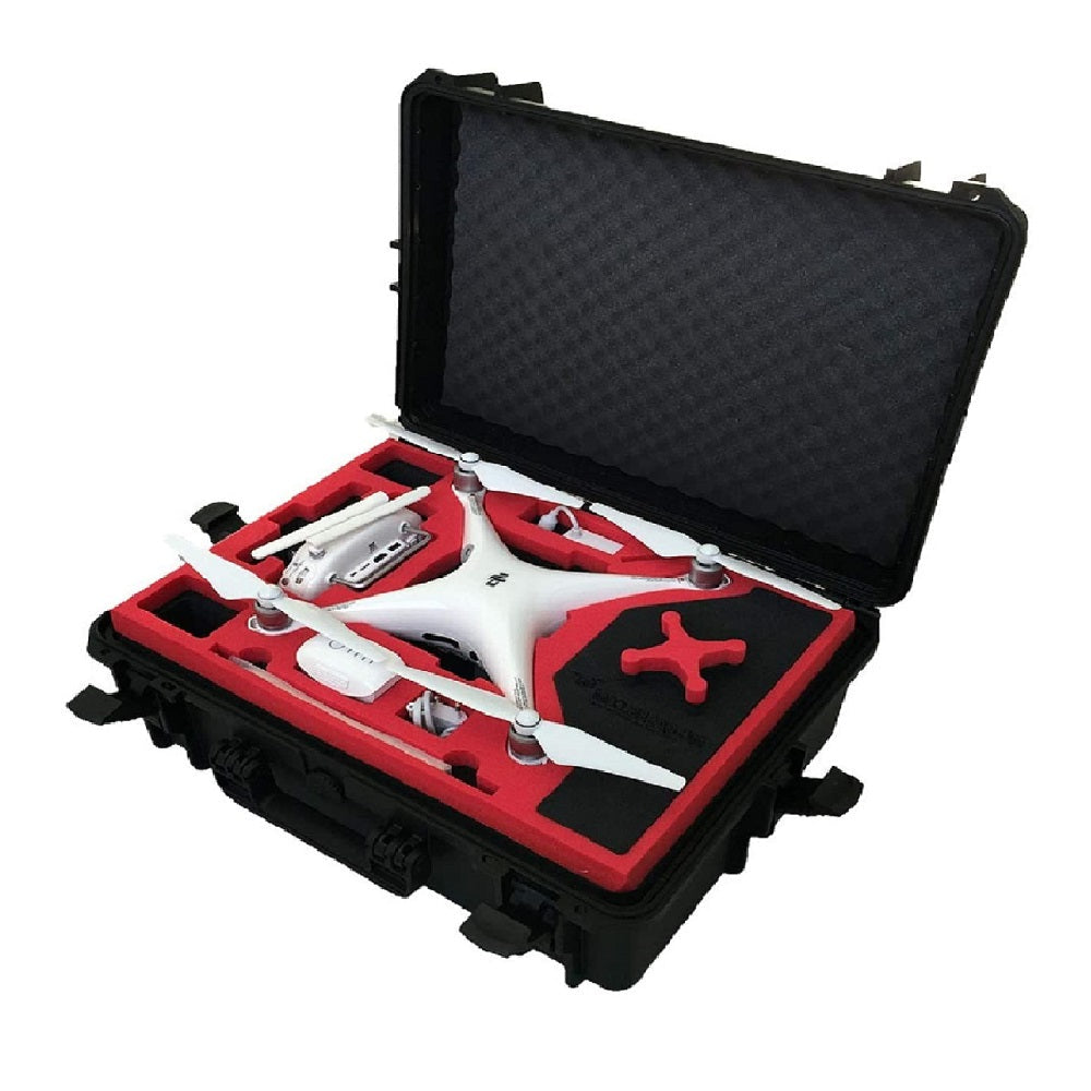 MC-CASES® Professioneller Koffer Transportkoffer passend für DJI Phantom 4 Professional Plus und Obsidian mit Platz für 6 Akkus + Zubehör IP67 wasserdicht