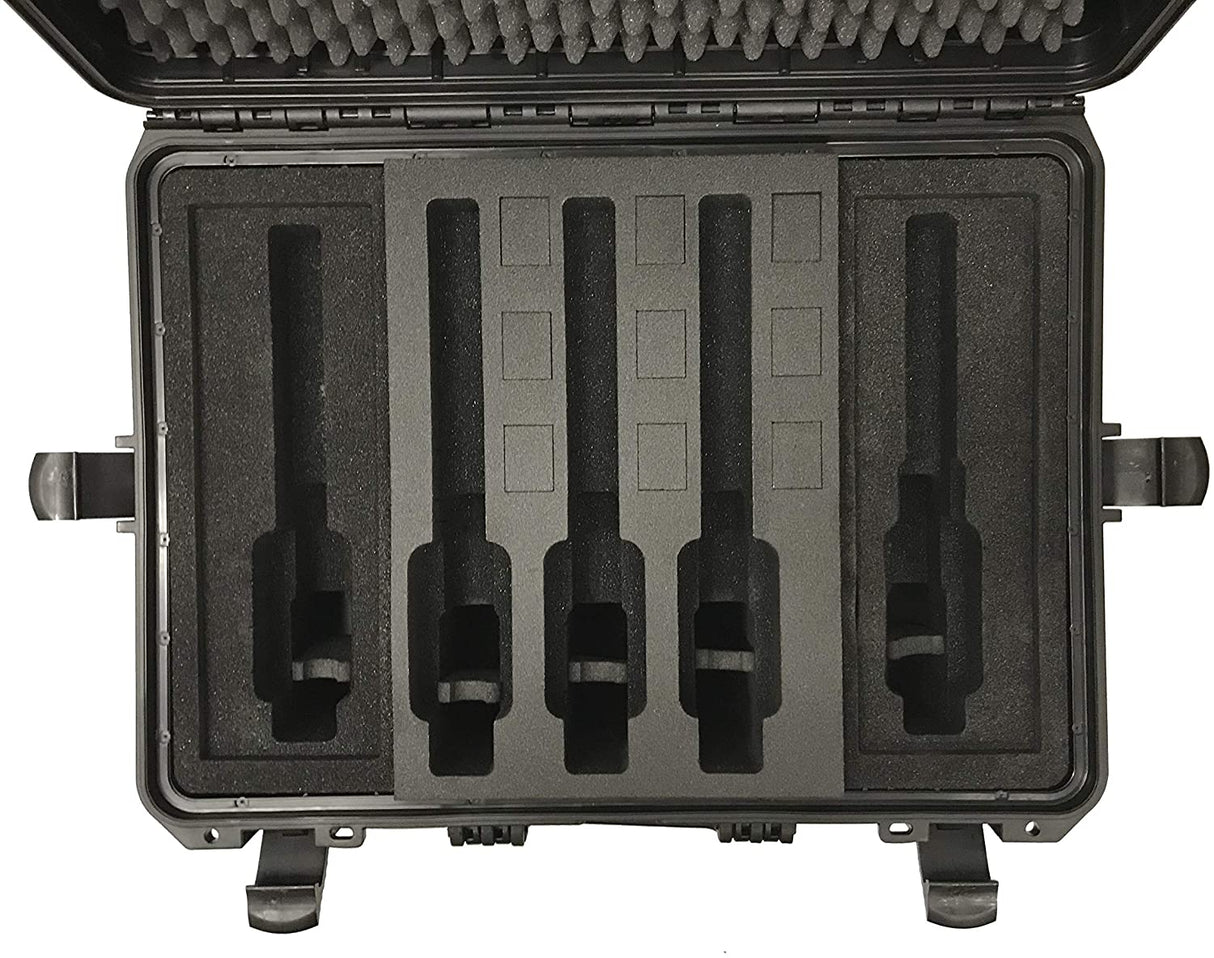 MC-CASES® Professioneller Pistolenkoffer für bis zu 5 Pistolen und 9 Magazine