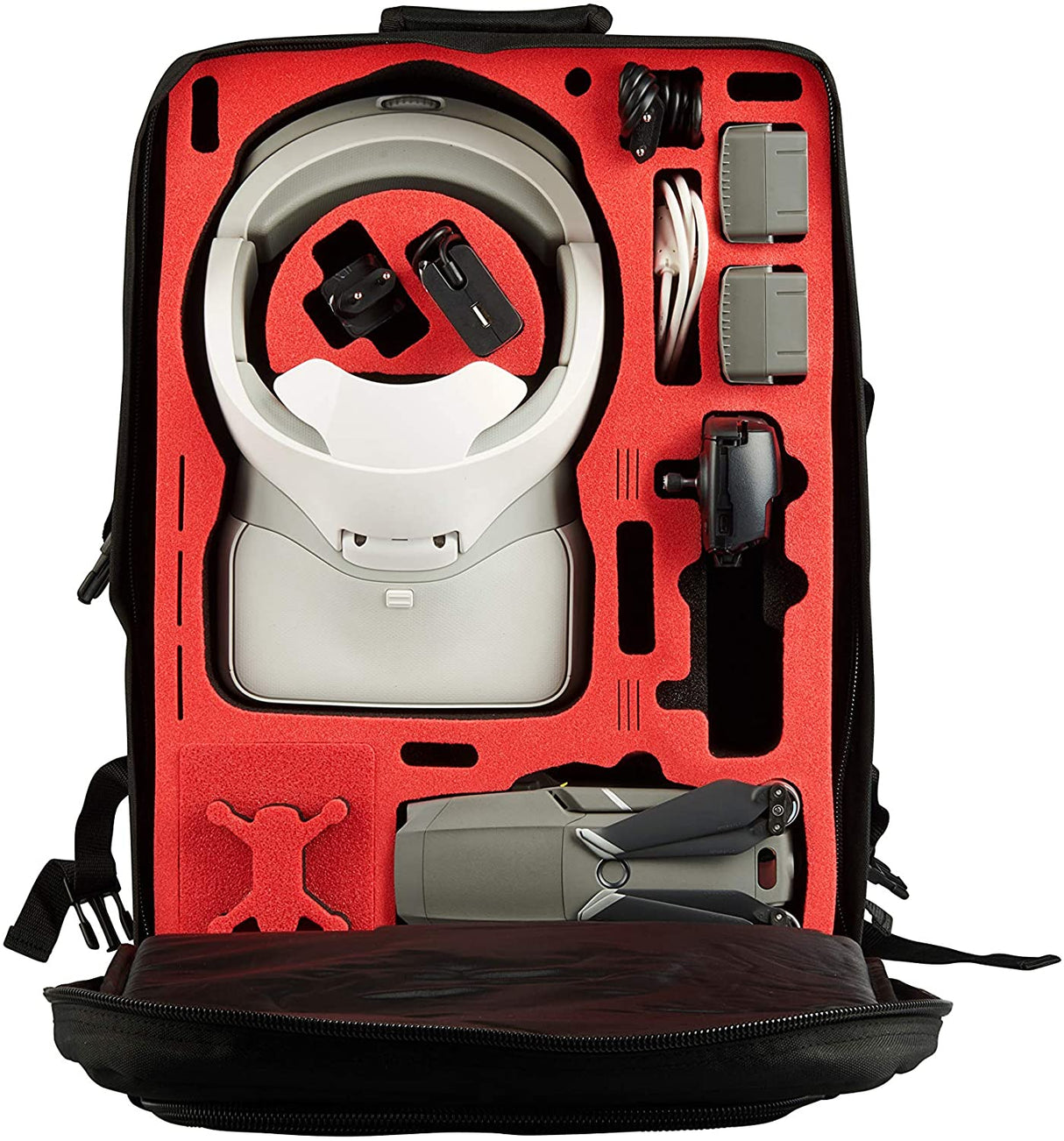 MC-CASES® Professioneller Rucksack für DJI Goggles auch RE und DJI Mavic 2 Pro & Zoom - Made in Germany - inkl. Regencape