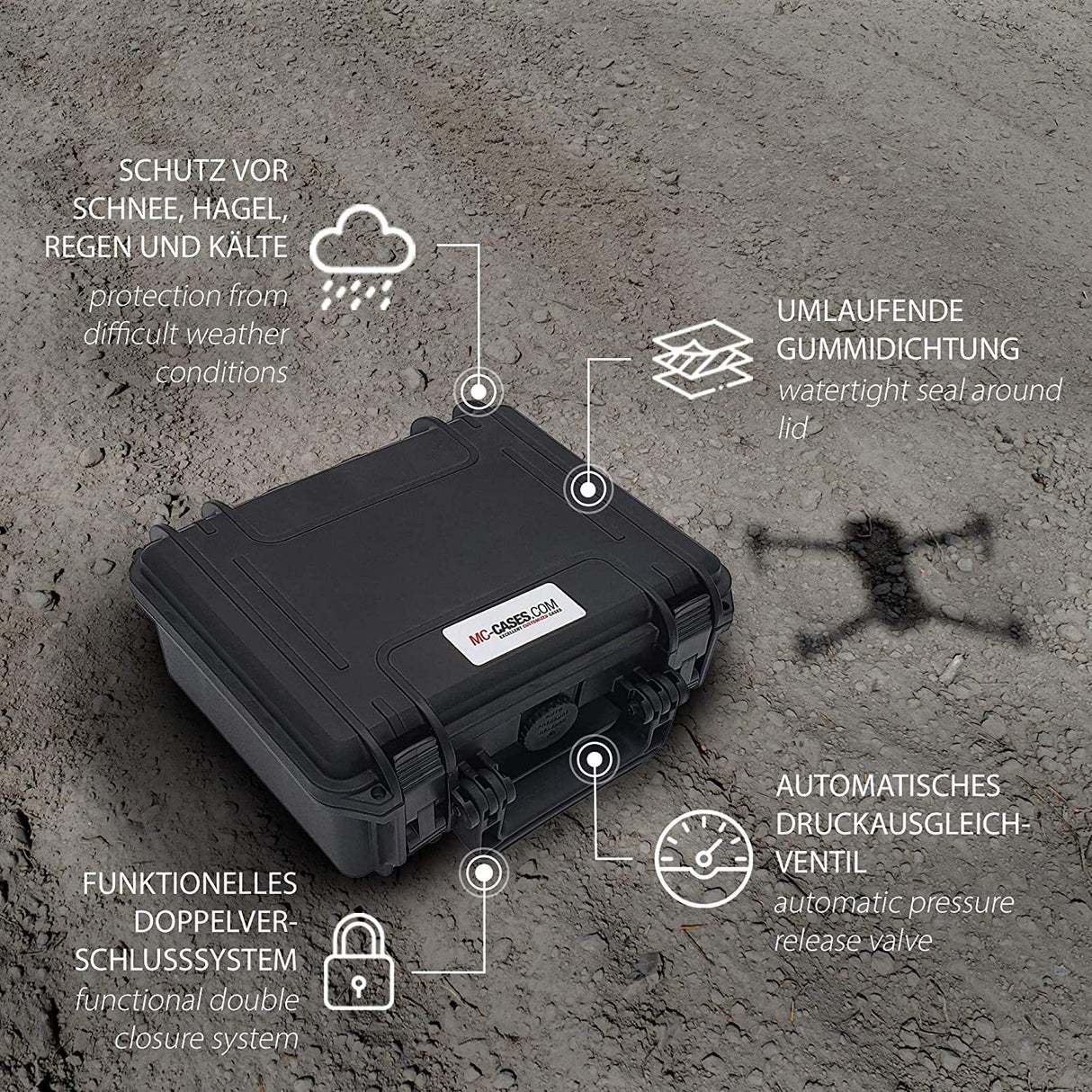 MC-CASES® Professioneller Koffer für DJI Mini 2 oder Mini 1