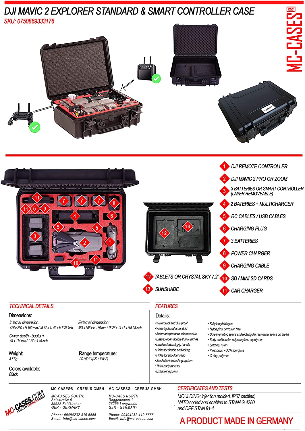 MC-CASES® Koffer für DJI Mavic 2 Pro & Zoom - EXPLORER EDITION