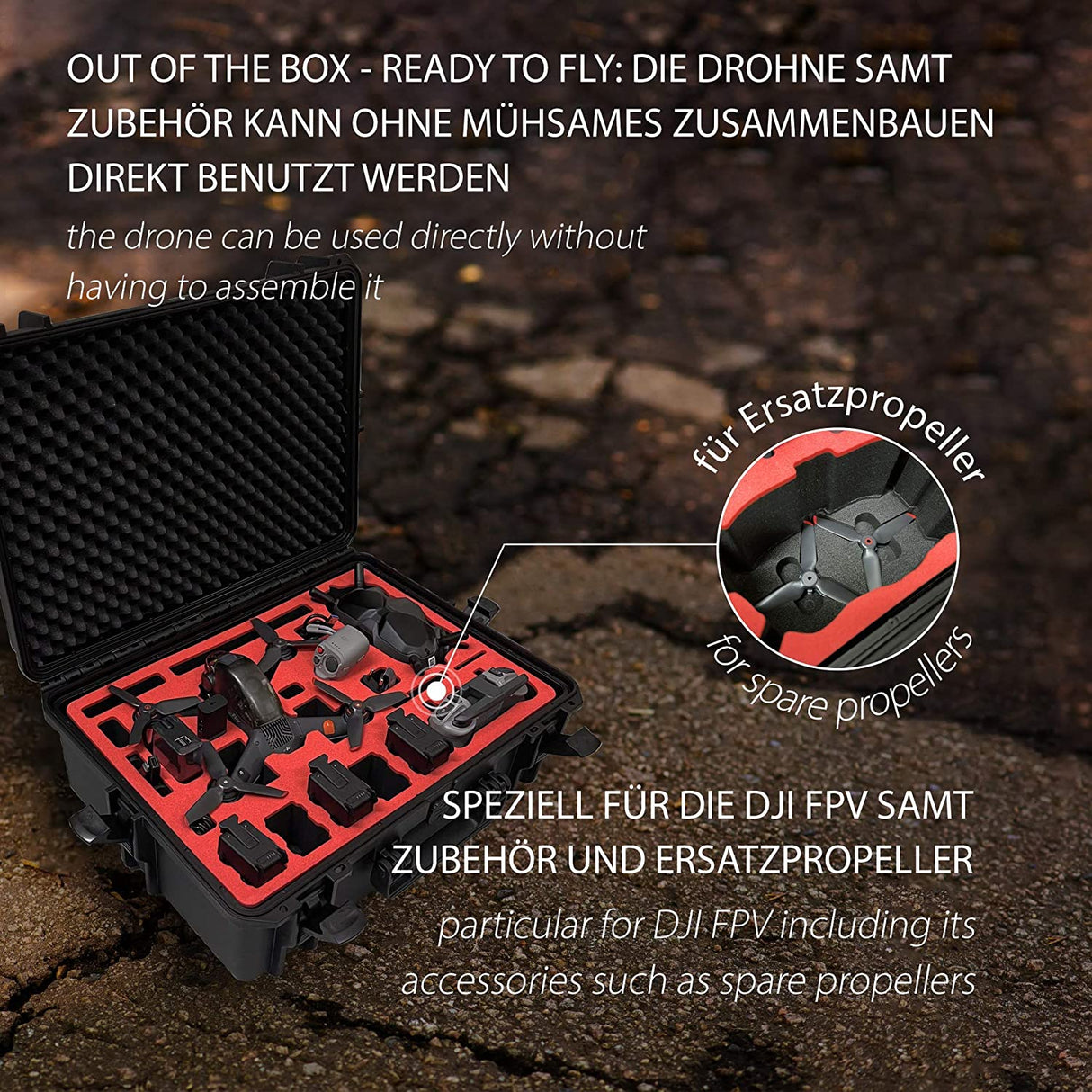 MC-CASES® Transportkoffer für DJI FPV Combo und viel Zubehör - Explorer Edition