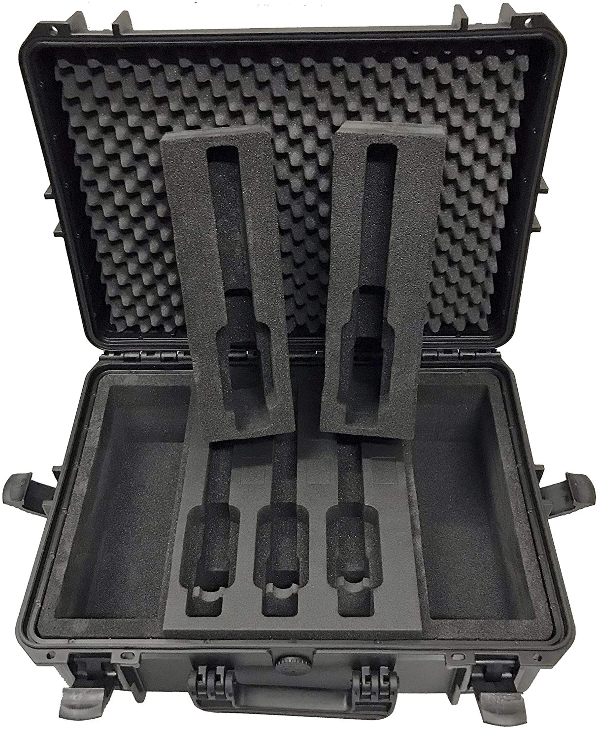 MC-CASES® Professioneller Pistolenkoffer für bis zu 5 Pistolen und 9 Magazine