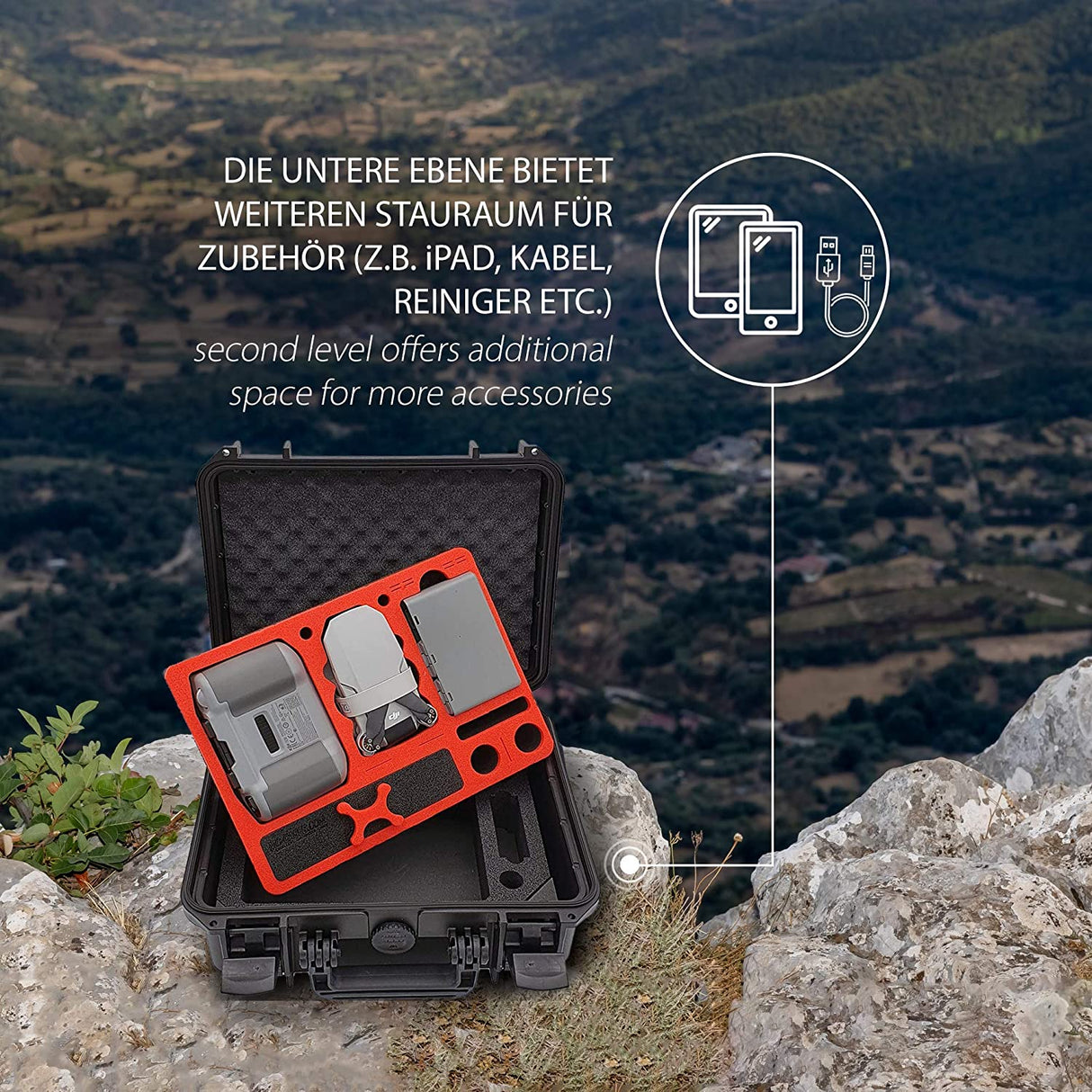 MC-CASES® Professioneller Koffer für DJI Mini 2 oder Mini 1