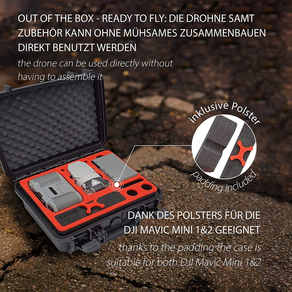MC-CASES® Professioneller Koffer für DJI Mini 2 oder Mini 1