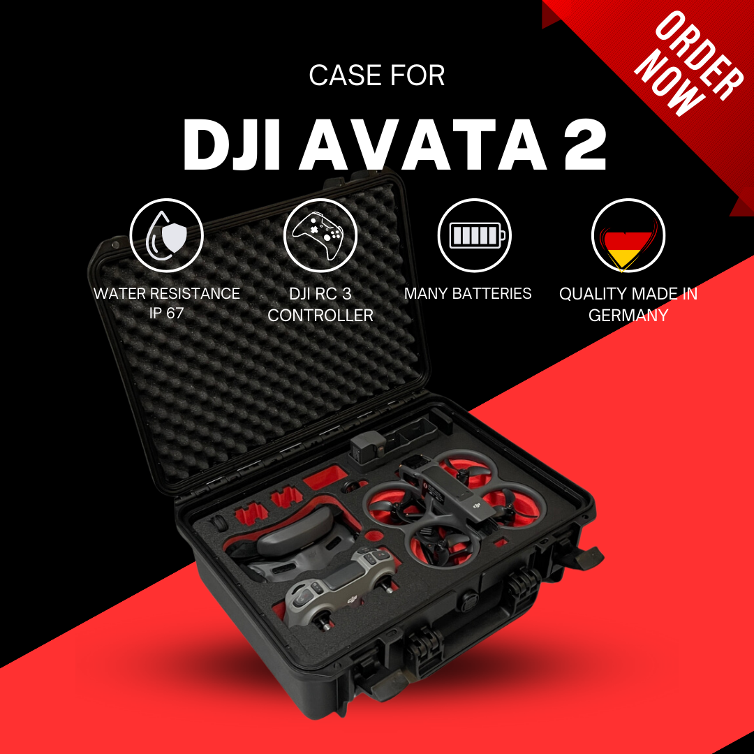 MC-CASES® Professioneller Koffer für DJI Avata 2 Combo - DJI RC Motion 3 - DJ Goggles 3