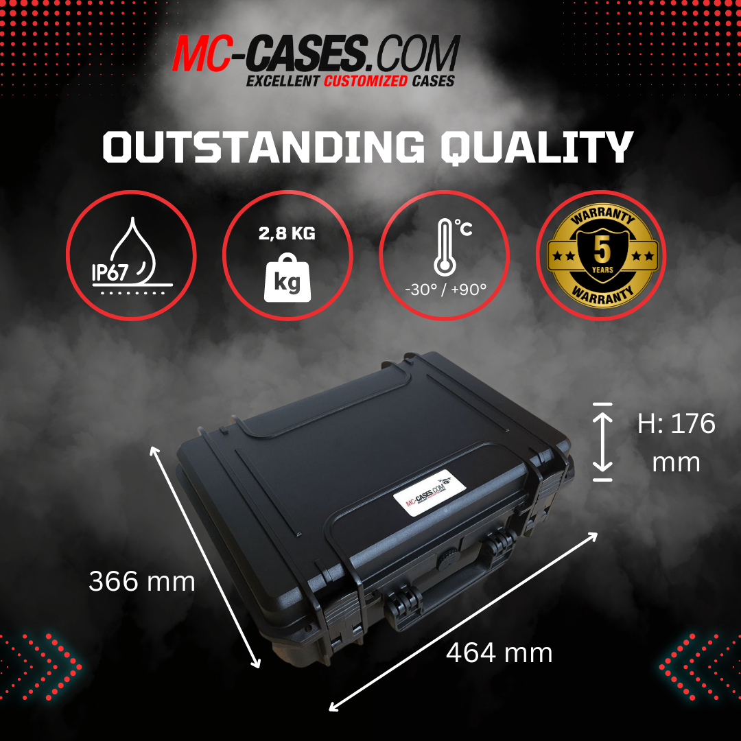 MC-CASES® Professioneller Koffer für DJI Avata 2 Combo - DJI RC Motion 3 - DJ Goggles 3