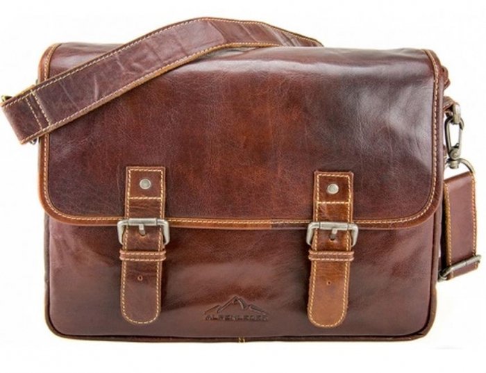 Alpenleder Kameratasche Camera Bag Reporter Brandy