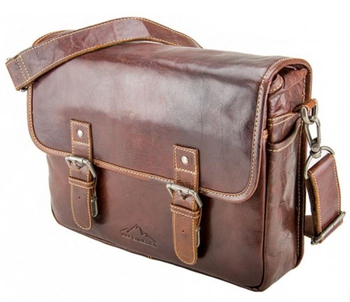 Alpenleder Kameratasche Camera Bag Reporter Brandy