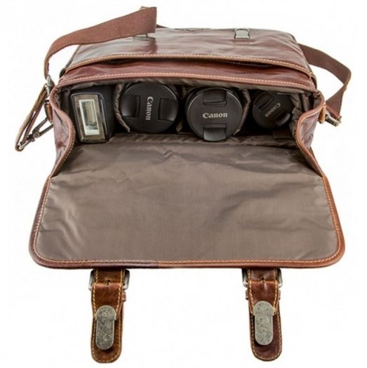 Alpenleder Kameratasche Camera Bag Reporter Brandy
