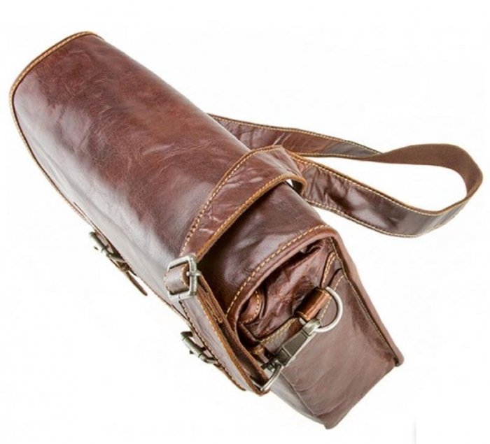 Alpenleder Kameratasche Camera Bag Reporter Brandy