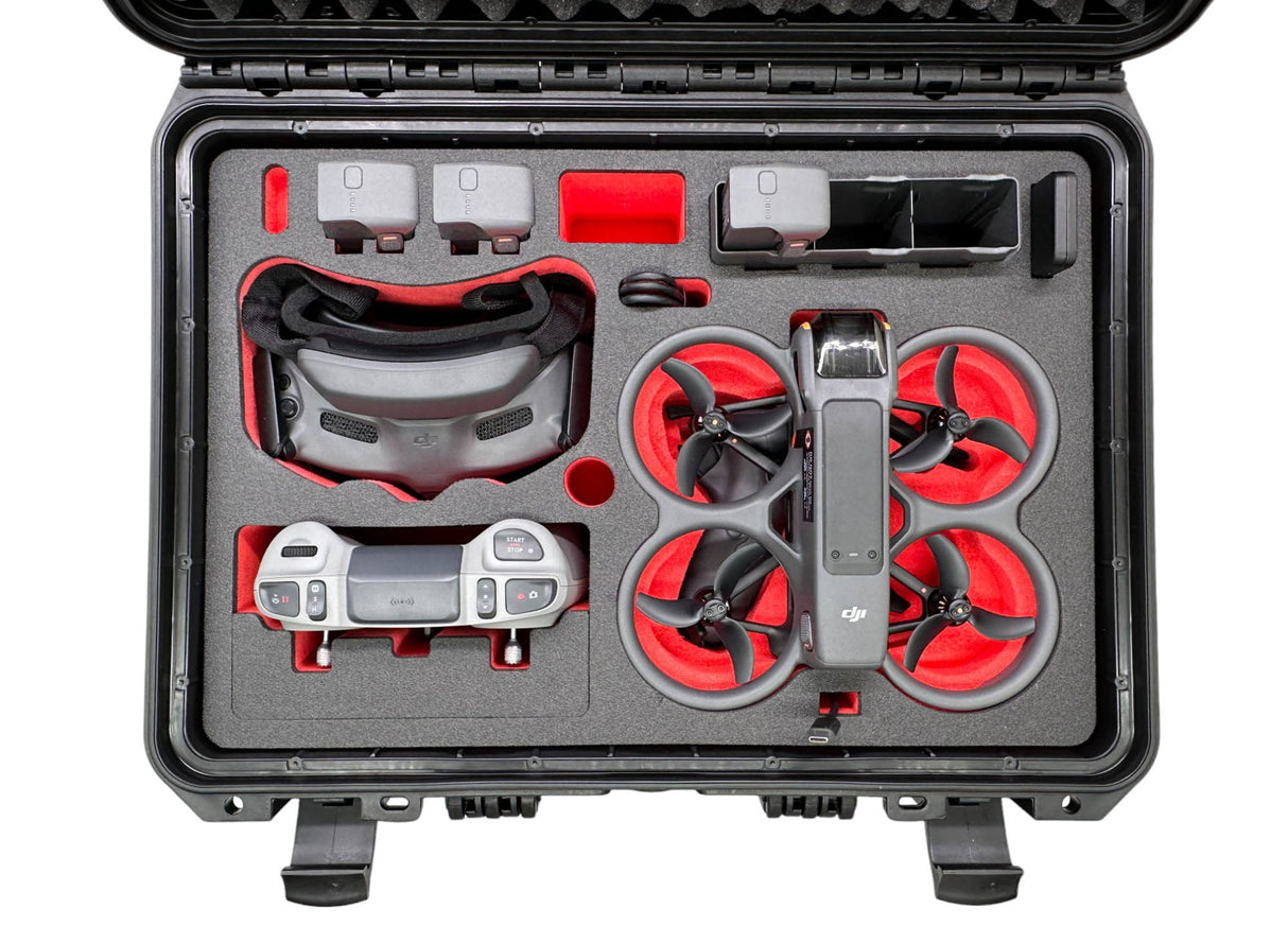 MC-CASES® Professioneller Koffer für DJI Avata 2 Combo - DJI RC Motion 3 - DJ Goggles 3