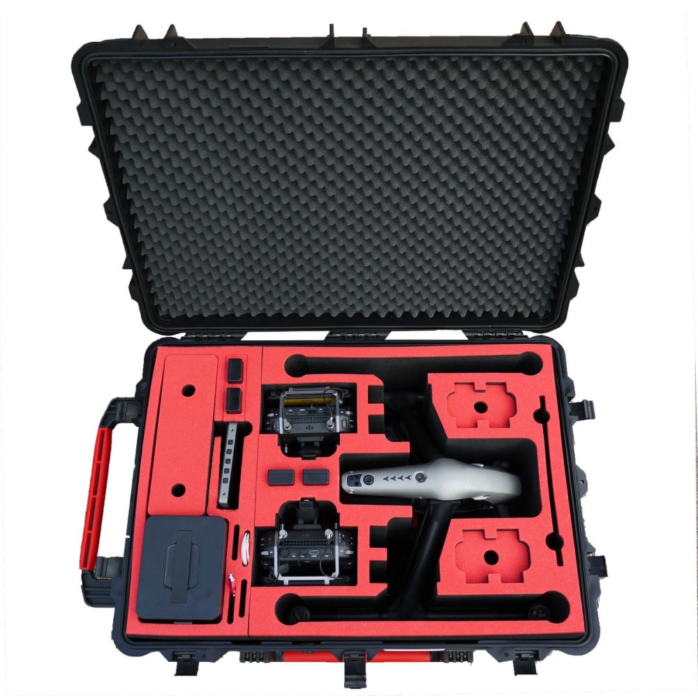 MC-CASES® Professioneller Transportkoffer für DJI Inspire 2 - Landing Mode - Platz für X4S/X5S - 20 Batterien, Objektive uvm