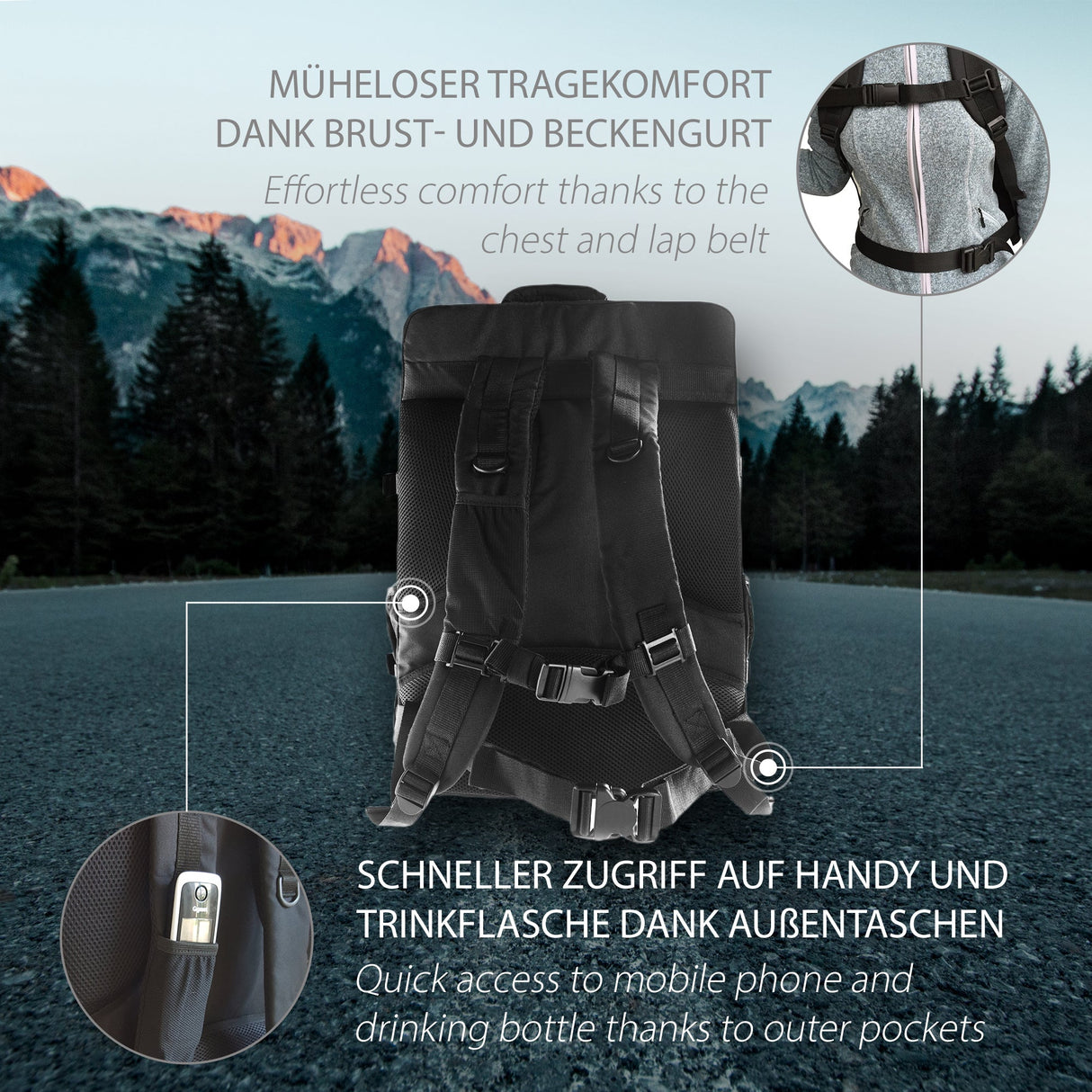 MC-CASES® Rucksack für DJI Mini 3 Pro und viel Zubehör