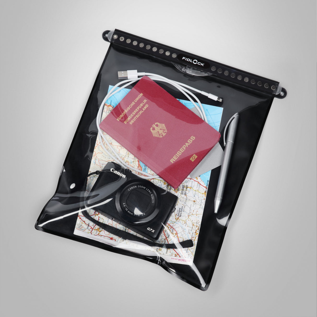 Fidlock HERMETIC Dry Bag Mega Schwarz Transparent