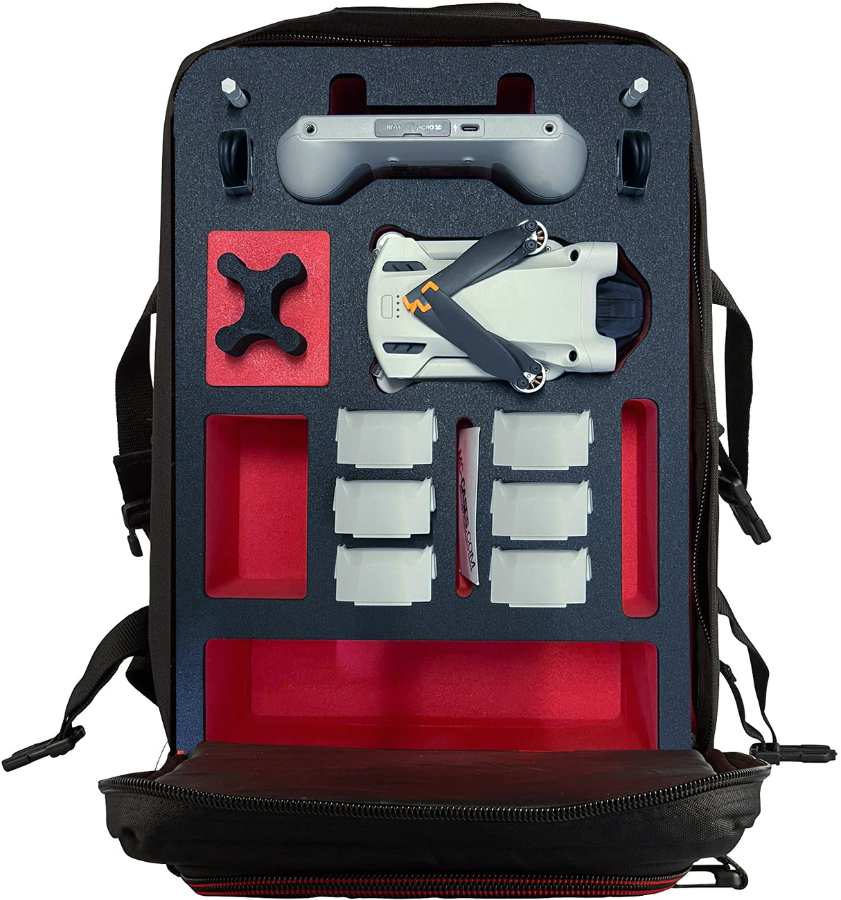 MC-CASES® Rucksack für DJI Mini 3 Pro und viel Zubehör